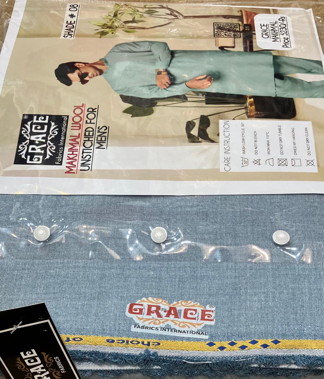 Grace Fabrics International Makhmal Wool – Unstitched for Men (Zinc Color)