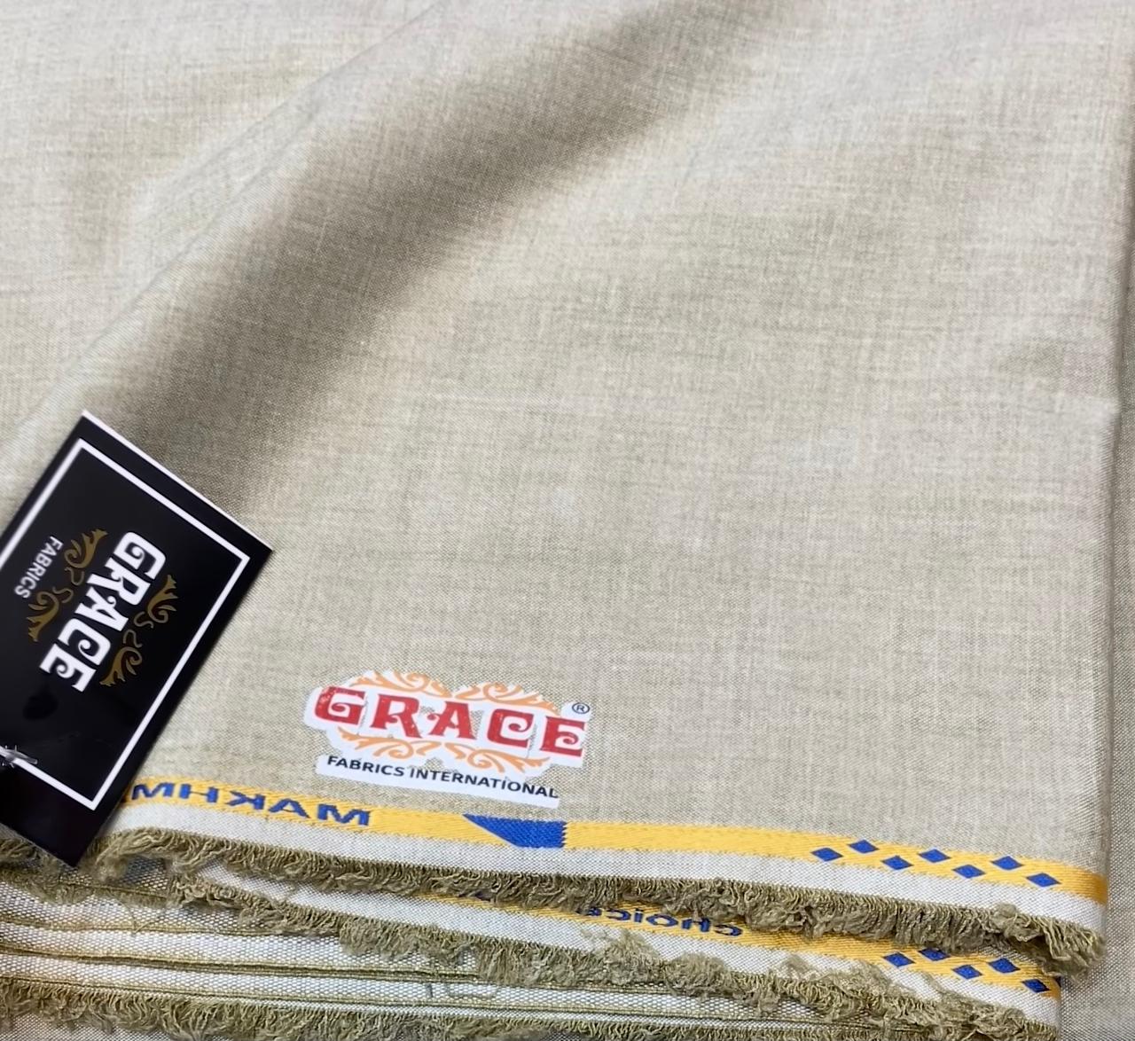 Grace Fabrics International Makhmal Wool – Unstitched for Men (Golden Beige)